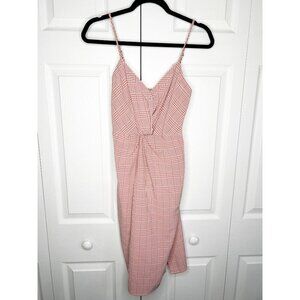 ASTR The Label Max Red White Twist Front Sleeveless Dress Women's Size Small